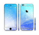 The Abstract Light Blue Scattered Snowflakes Sectioned Skin Series for the Apple iPhone 6/6s