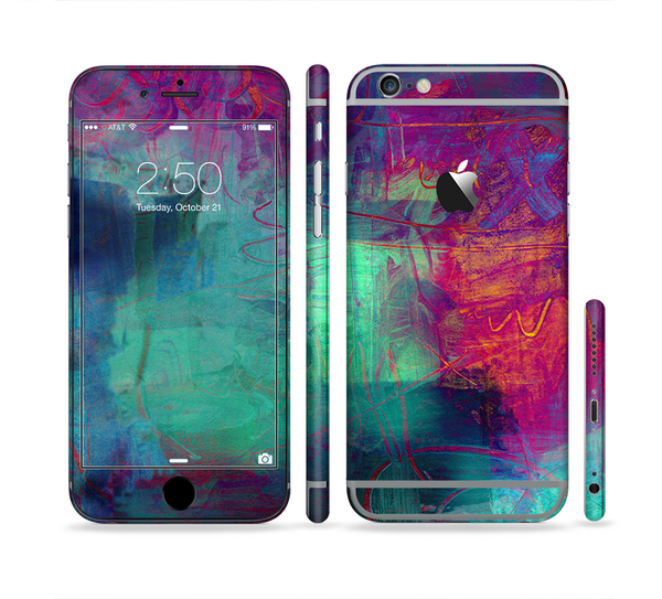The Abstract Oil Painting V3 Sectioned Skin Series for the Apple iPhone 6/6s Plus