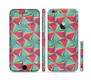 The Abstract Opened Green & Pink Cubes Sectioned Skin Series for the Apple iPhone 6/6s