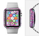 The Abstract Pink & Purple Vector Swirled Pattern Full-Body Skin Set for the Apple Watch