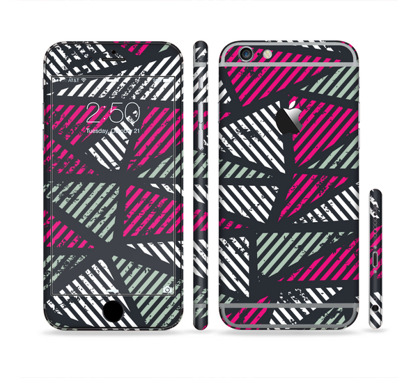 The Abstract Striped Vibrant Trangles Sectioned Skin Series for the Apple iPhone 6/6s