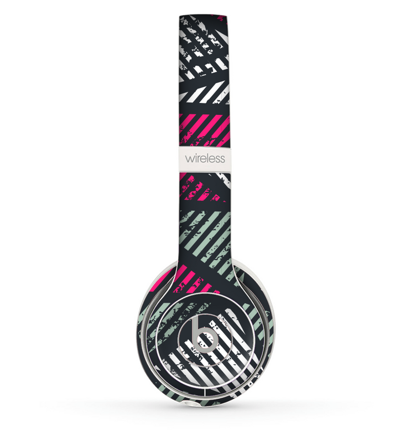 The Abstract Striped Vibrant Trangles Skin Set for the Beats by Dre Solo 2 Wireless Headphones