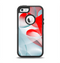 The Abstract Teal & Red Love Connect Apple iPhone 5-5s Otterbox Defender Case Skin Set