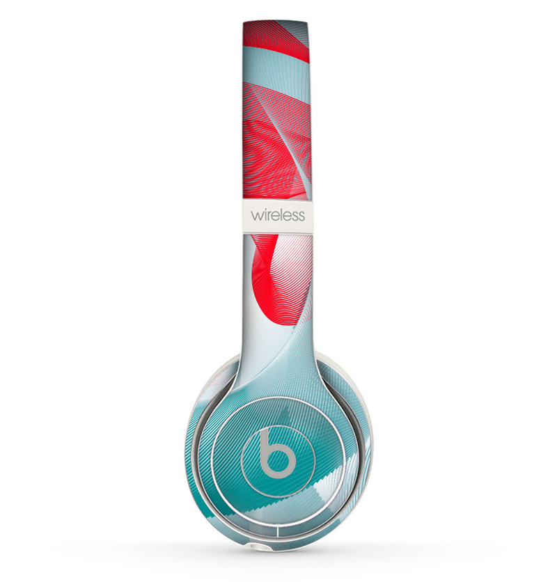 The Abstract Teal & Red Love Connect Skin Set for the Beats by Dre Solo 2 Wireless Headphones