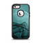 The Abstract Teal and Black Curves Apple iPhone 5-5s Otterbox Defender Case Skin Set
