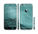 The Abstract Teal and Black Curves Sectioned Skin Series for the Apple iPhone 6/6s