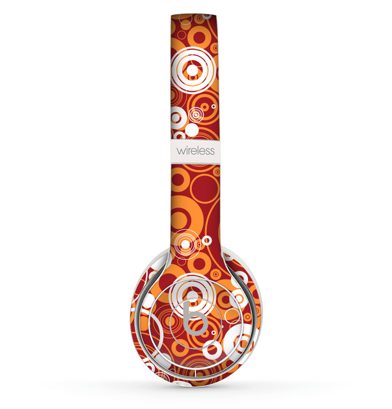 The Abstract Vector Gold & White Circle Swirls Skin Set for the Beats by Dre Solo 2 Wireless Headphones