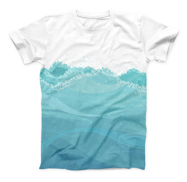 The Abstract WaterWaves ink-Fuzed Unisex All Over Full-Printed Fitted Tee Shirt