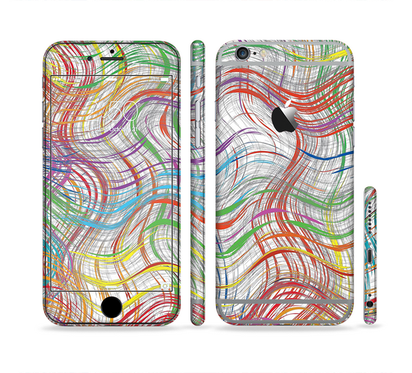 The Abstract Woven Color Pattern Sectioned Skin Series for the Apple iPhone 6/6s
