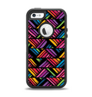 The Abstract Zig Zag Color Pattern Apple iPhone 5-5s Otterbox Defender Case Skin Set