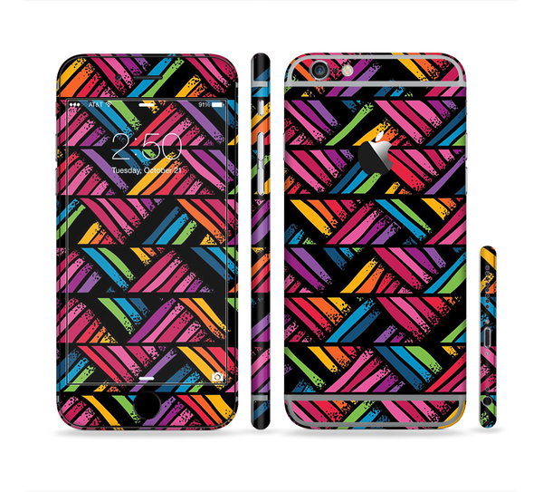 The Abstract Zig Zag Color Pattern Sectioned Skin Series for the Apple iPhone 6/6s Plus