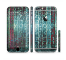 The Aged Blue Victorian Striped Wall Sectioned Skin Series for the Apple iPhone 6/6s Plus