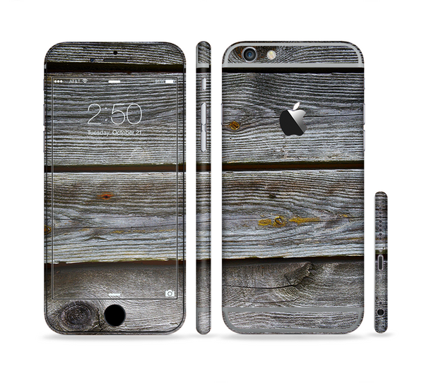 The Aged Wood Planks Sectioned Skin Series for the Apple iPhone 6/6s Plus