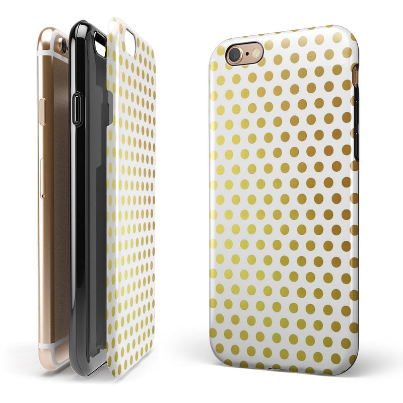 The All Over Golden Dot Pattern iPhone 6/6s or 6/6s Plus 2-Piece Hybrid INK-Fuzed Case
