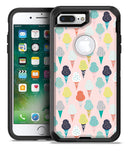 The All Over Pink Ice Cream Cone Pattern - iPhone 7 or 7 Plus Commuter Case Skin Kit