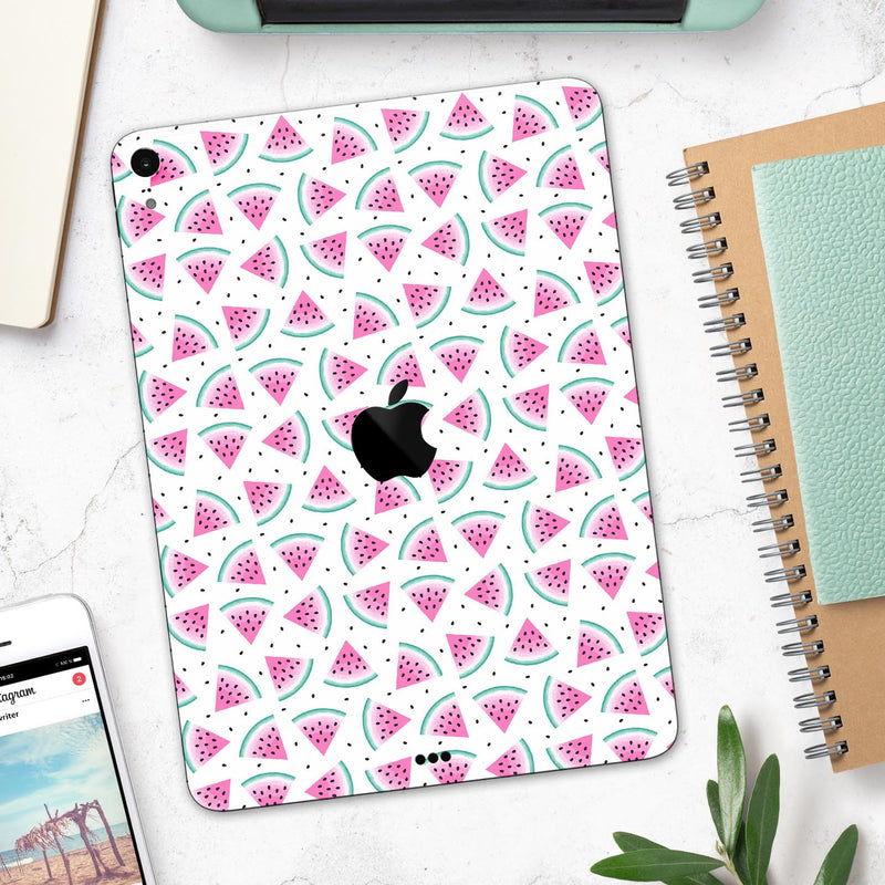 The All Over Watermelon Slice Pattern - Full Body Skin Decal for the Apple iPad Pro 12.9", 11", 10.5", 9.7", Air or Mini (All Models Available)