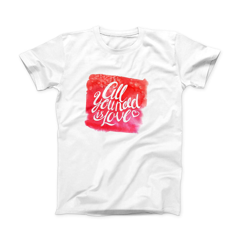 The All You Need is Love ink-Fuzed Front Spot Graphic Unisex Soft-Fitted Tee Shirt