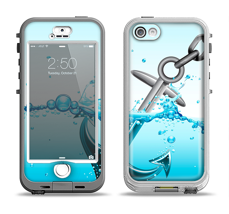 The Anchor Splashing Apple iPhone 5-5s LifeProof Nuud Case Skin Set