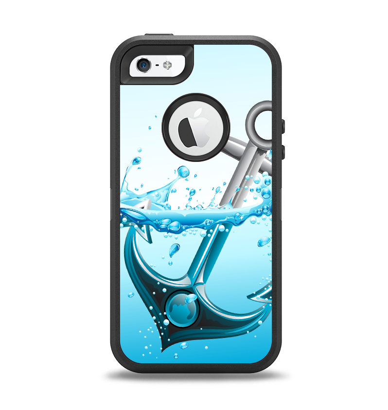 The Anchor Splashing Apple iPhone 5-5s Otterbox Defender Case Skin Set