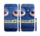 The Angry Blue Fury Monster Sectioned Skin Series for the Apple iPhone 6/6s