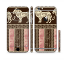 The Aztec Pink & Brown Lion Pattern Sectioned Skin Series for the Apple iPhone 6/6s