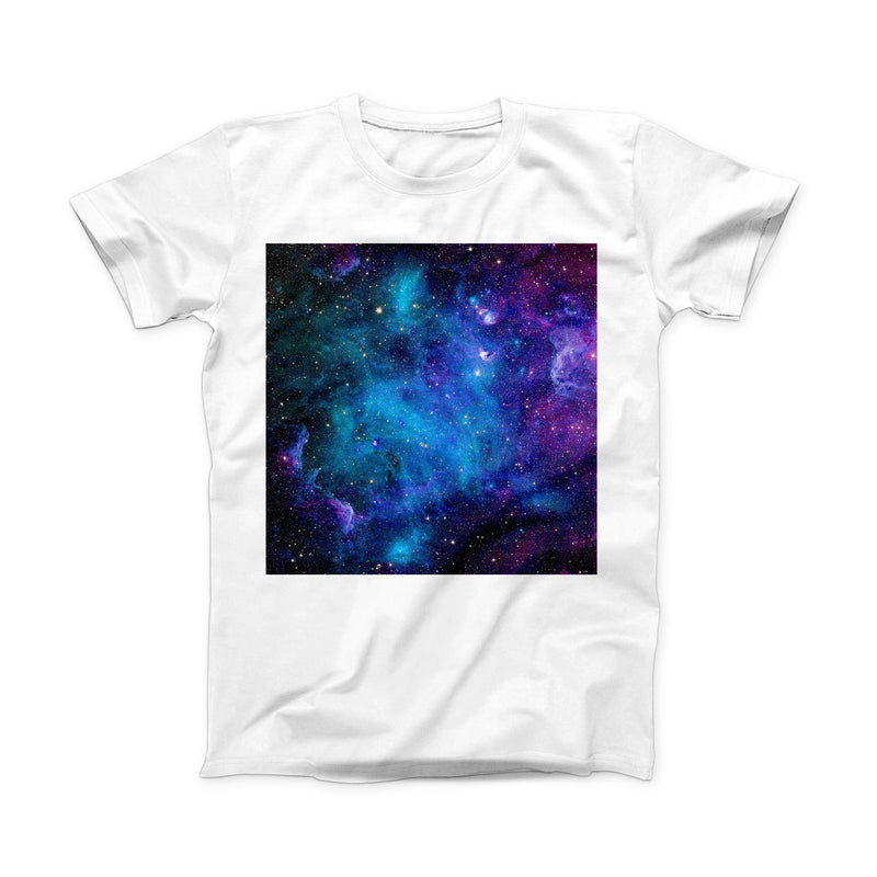 The Azure Nebula ink-Fuzed Front Spot Graphic Unisex Soft-Fitted Tee Shirt