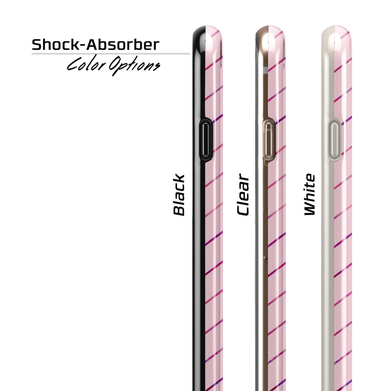 The Baby Pink Multicolored Chevron Patterns iPhone 6/6s or 6/6s Plus 2-Piece Hybrid INK-Fuzed Case