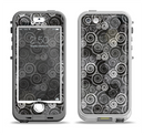 The Back & White Abstract Swirl Pattern Apple iPhone 5-5s LifeProof Nuud Case Skin Set