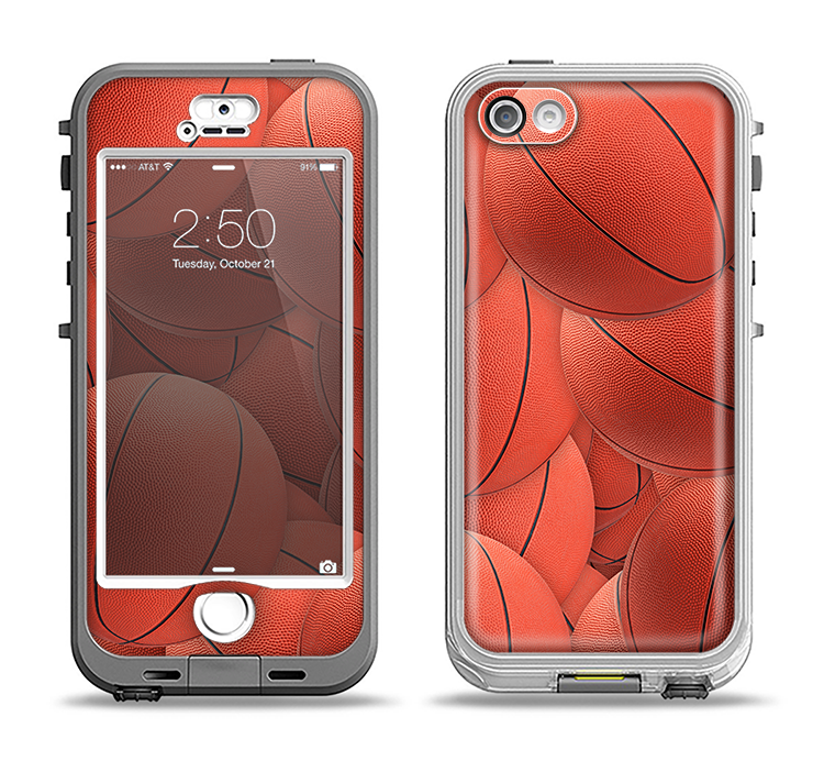 The Basketball Overlay Apple iPhone 5-5s LifeProof Nuud Case Skin Set