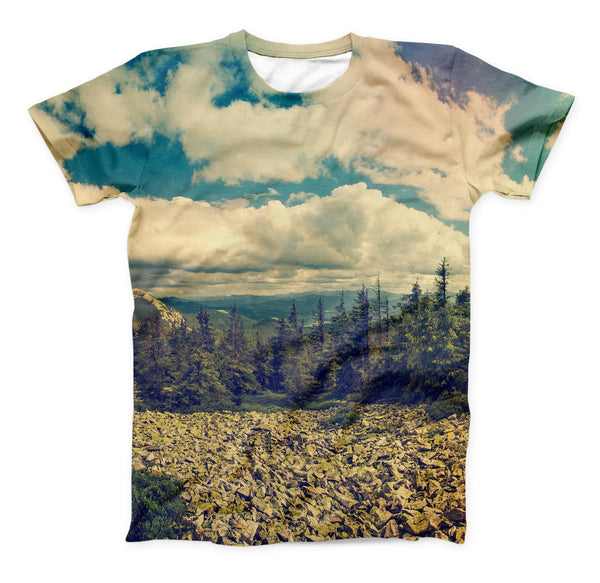 The Beatuful Scenic Mountain View ink-Fuzed Unisex All Over Full-Printed Fitted Tee Shirt