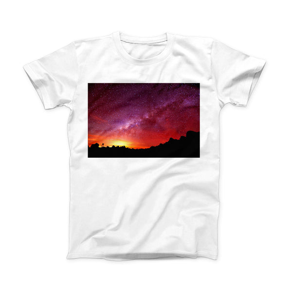 The Beautiful Milky Way Sunset ink-Fuzed Front Spot Graphic Unisex Soft-Fitted Tee Shirt