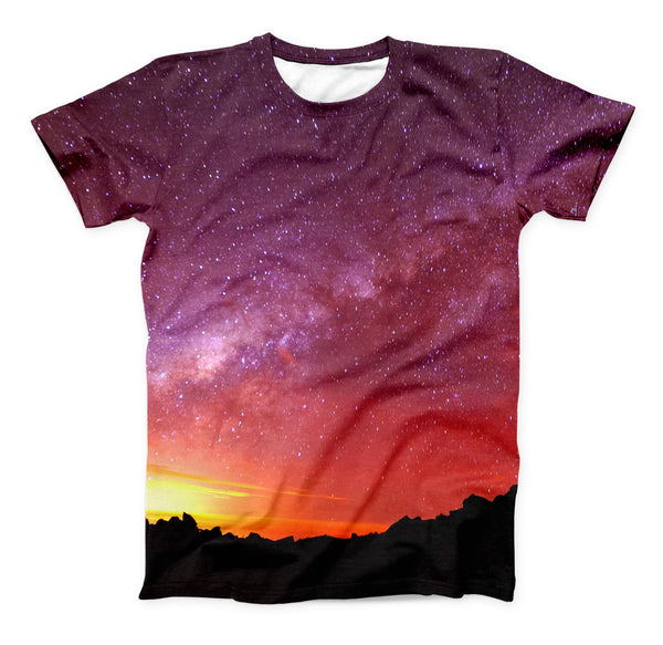 The Beautiful Milky Way Sunset ink-Fuzed Unisex All Over Full-Printed Fitted Tee Shirt
