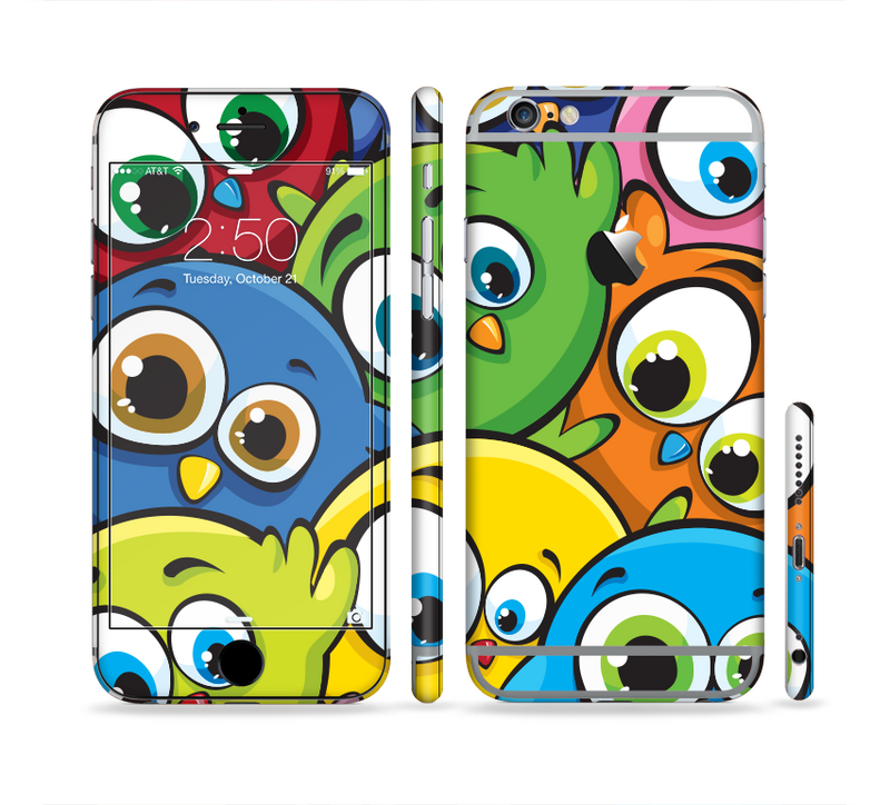 The Big-Eyed Highlighted Cartoon Birds Sectioned Skin Series for the Apple iPhone 6/6s