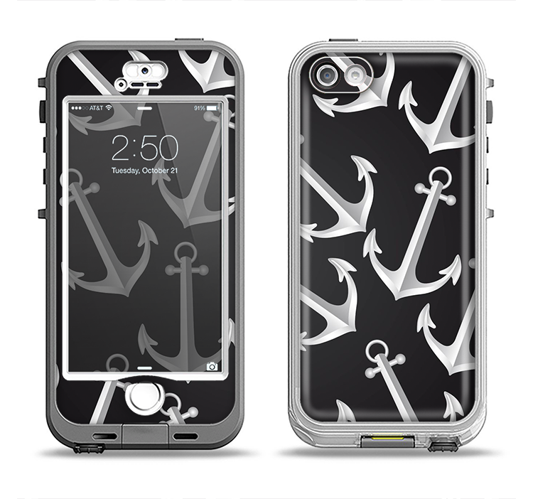 The Black Anchor Collage Apple iPhone 5-5s LifeProof Nuud Case Skin Set
