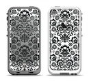 The Black Floral Delicate Pattern Apple iPhone 5-5s LifeProof Fre Case Skin Set