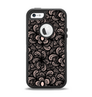 The Black Floral Lace Apple iPhone 5-5s Otterbox Defender Case Skin Set