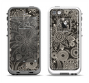 The Black Floral Laced Pattern V2 Apple iPhone 5-5s LifeProof Fre Case Skin Set