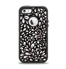 The Black Floral Sprout Apple iPhone 5-5s Otterbox Defender Case Skin Set