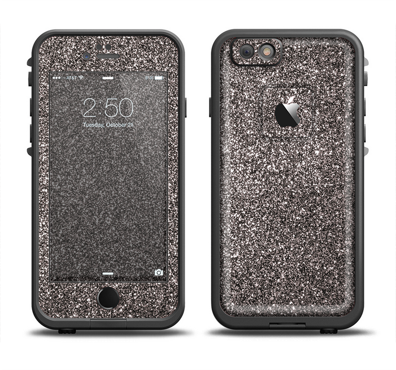 The Black Glitter Ultra Metallic Apple iPhone 6/6s LifeProof Fre Case Skin Set