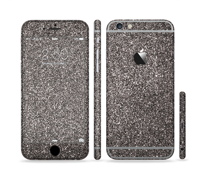 The Black Glitter Ultra Metallic Sectioned Skin Series for the Apple iPhone 6/6s