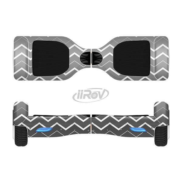 The Black Gradient Layered Chevron Full-Body Skin Set for the Smart Drifting SuperCharged iiRov HoverBoard