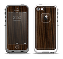 The Black Grained Walnut Wood Apple iPhone 5-5s LifeProof Fre Case Skin Set