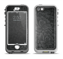 The Black & Gray Dark Lace Floral Apple iPhone 5-5s LifeProof Nuud Case Skin Set