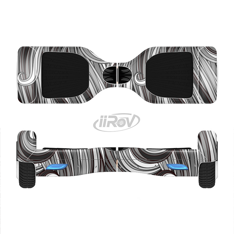 The Black & Gray Monochrome Pattern Full-Body Skin Set for the Smart Drifting SuperCharged iiRov HoverBoard