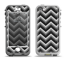 The Black Grayscale Layered Chevron Apple iPhone 5-5s LifeProof Nuud Case Skin Set