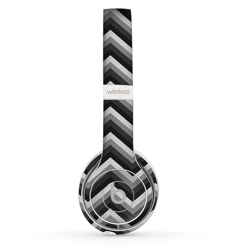 The Black Grayscale Layered Chevron Skin Set for the Beats by Dre Solo 2 Wireless Headphones