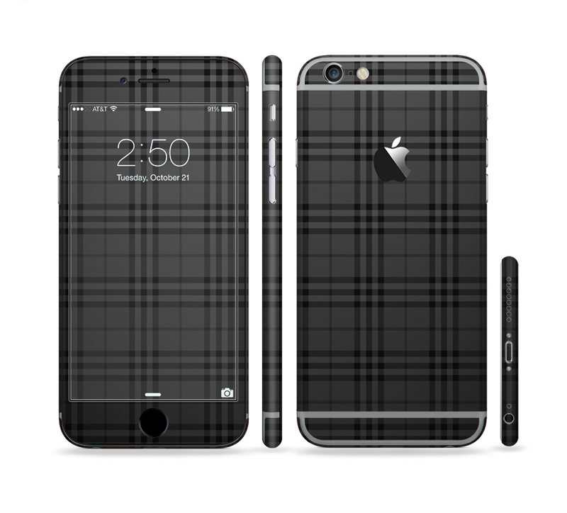 The Black Luxury Plaid Sectioned Skin Series for the Apple iPhone 6/6s