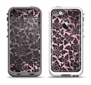 The Black & Pink Floral Design Pattern V2 Apple iPhone 5-5s LifeProof Fre Case Skin Set