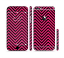 The Black & Pink Sharp Chevron Pattern Sectioned Skin Series for the Apple iPhone 6/6s Plus