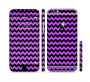 The Black & Purple Chevron Pattern Sectioned Skin Series for the Apple iPhone 6/6s Plus